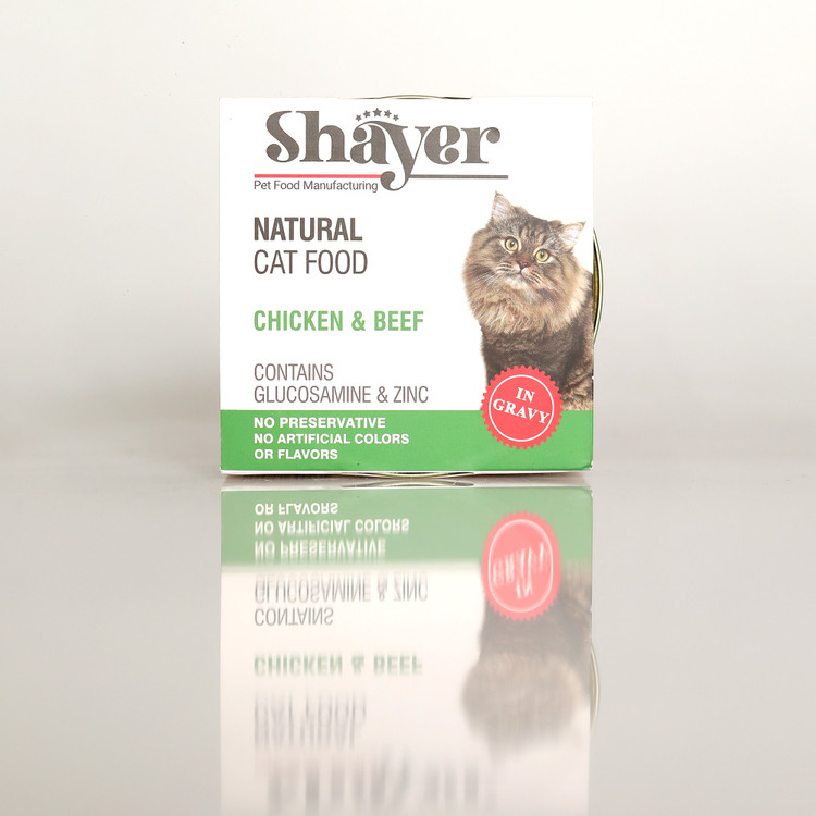 کنسرو گربه شایر با طعم مرغ و گوساله 110 گرمی