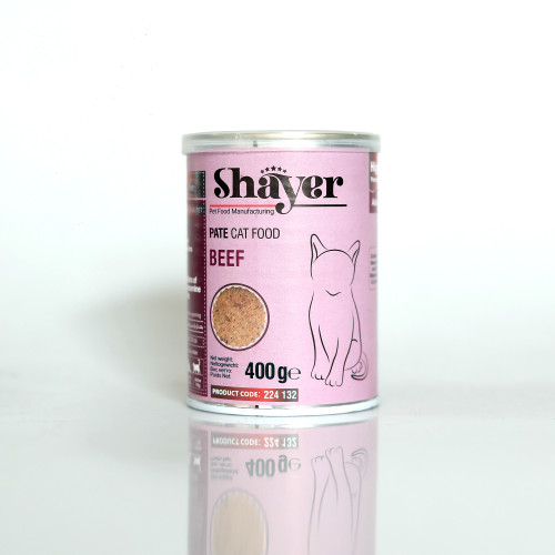 کنسرو گربه شایر پته با طعم گوشت گوساله 400 گرمی