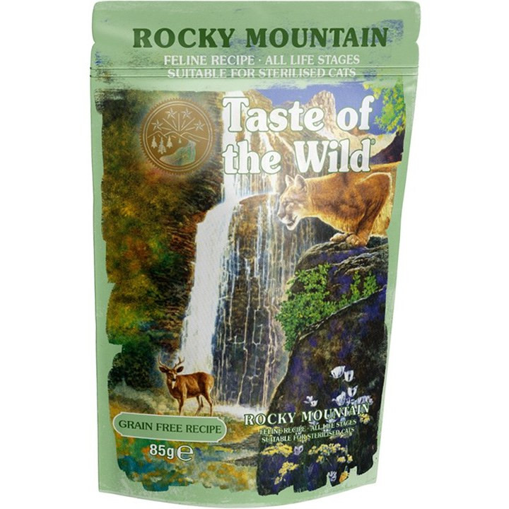 پوچ گربه عقیم شده تیست آف د وایلد طعم مرغ و سالمون مدل Rocky Mountain